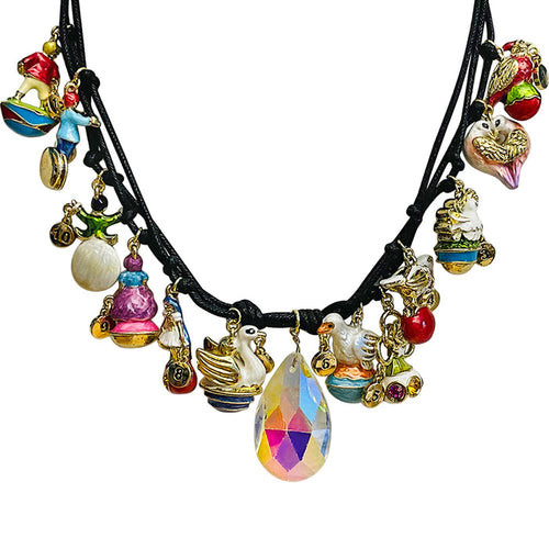 12 Days Of Christmas Cord Necklace (Godltone)