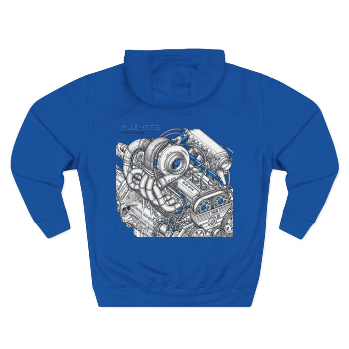 2JZ-GTE Engine Hoodie — Turbo Motor Illustration Fleece | MPM Tuning Design