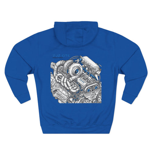 2JZ-GTE Engine Hoodie — Turbo Motor Illustration Fleece | MPM Tuning Design