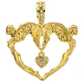 Angel Heart Foldover Pendant (Goldtone)