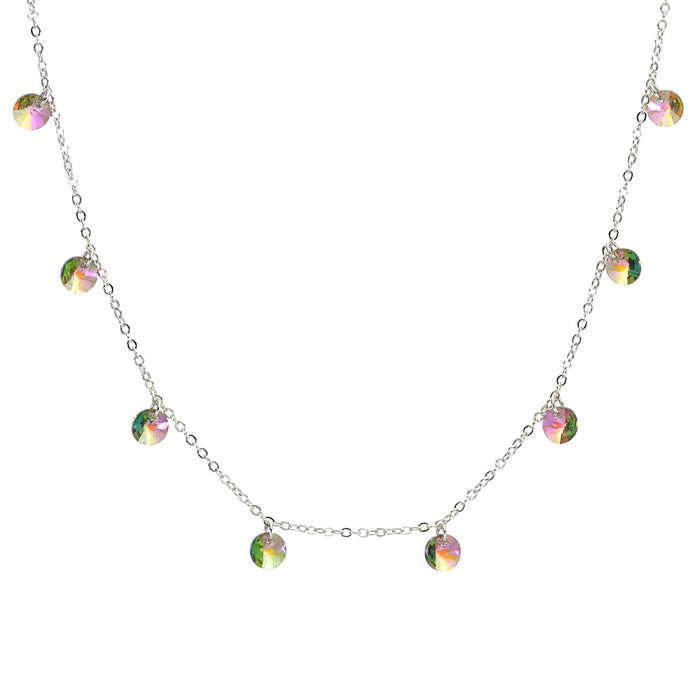 Astral CZ Drops Necklace (Sterling Silvertone/Violet AB)