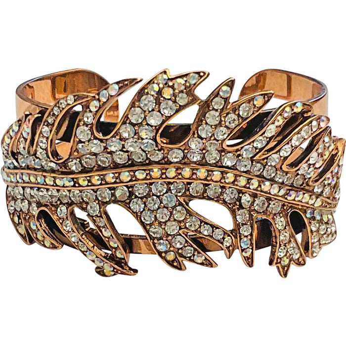 Autumn Breeze Leaf Cuff Bracelet (Copper Ox)