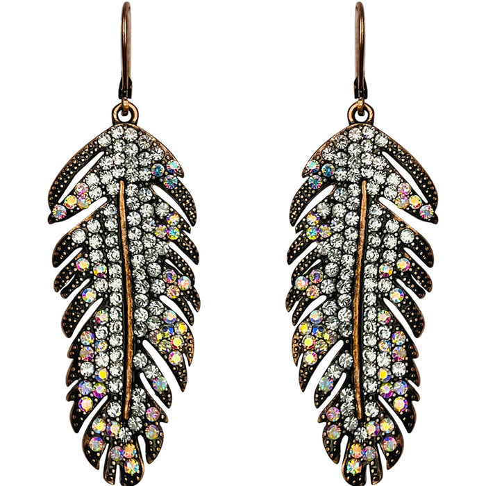 Autumn Breeze Leaf Leverback Earrings (Copper Ox)