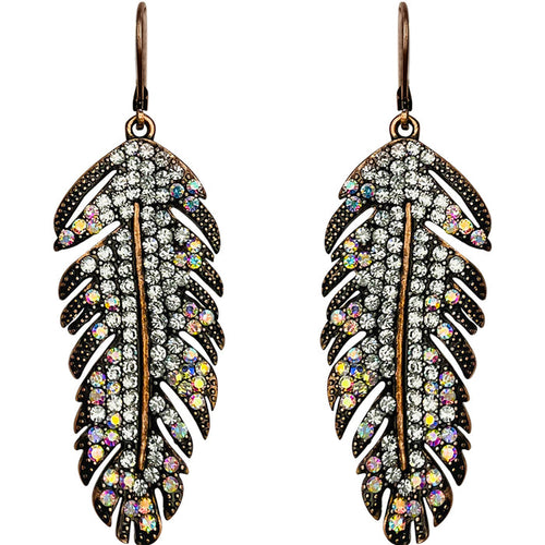 Autumn Breeze Leaf Leverback Earrings (Copper Ox)