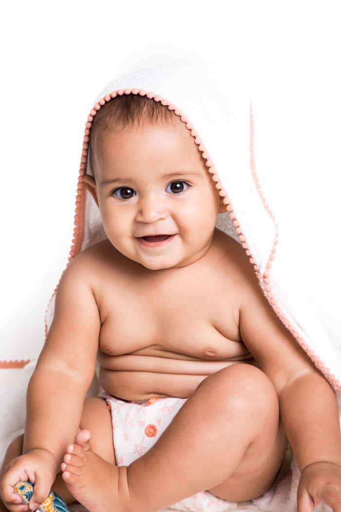 Bamboo Cotton Pom Pom Hoodel Baby Towel