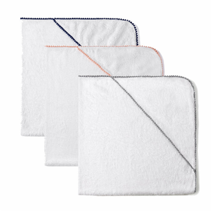 Bamboo Cotton Pom Pom Hoodel Baby Towel