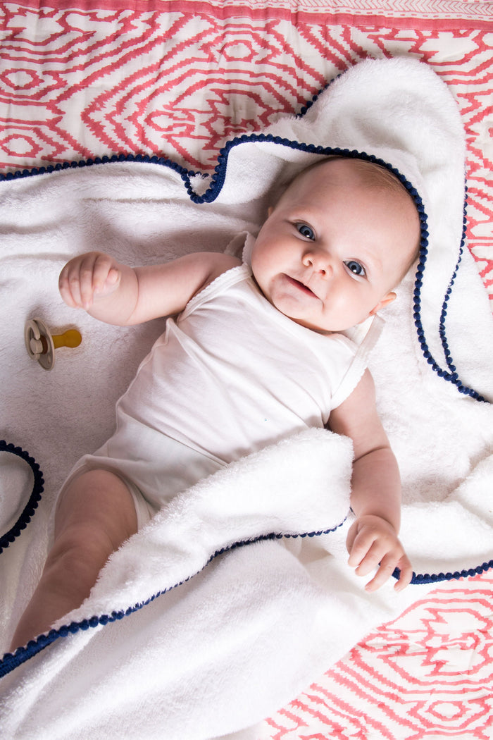 Bamboo Cotton Pom Pom Hoodel Baby Towel