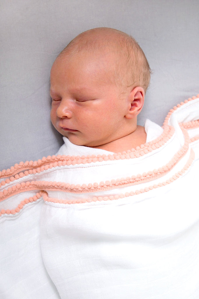 Bamboo Pom Pom Baby Swaddle