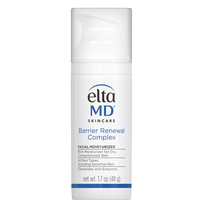 A pump bottle of EltaMD Barrier Renewal Complex facial moisturizer.
