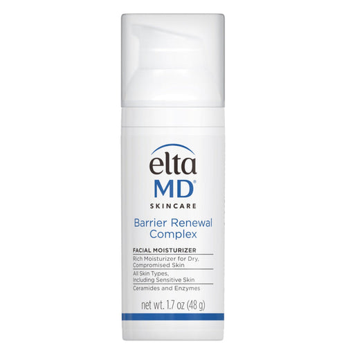 A pump bottle of EltaMD Barrier Renewal Complex facial moisturizer.
