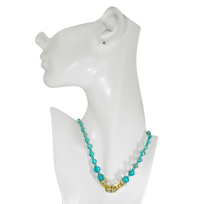 Belle Of The Ball Beaded Magnetic Interchangeable Necklace (Goldtone/Azure AB)