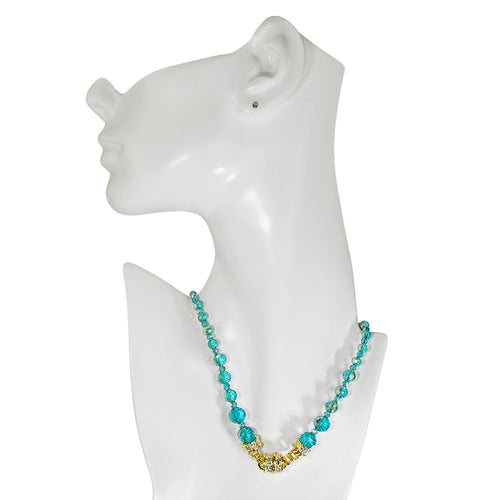 Belle Of The Ball Beaded Magnetic Interchangeable Necklace (Goldtone/Azure AB)
