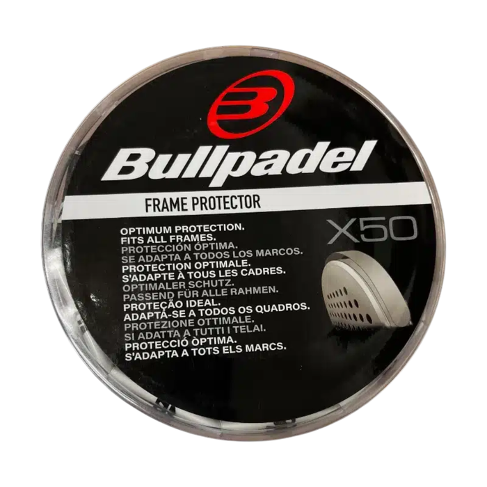 Tambour de protecteur de cadre noir Bullpadel contenant 50 protecteurs de cadre - Esprit Padel Shop