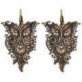 Brianna Bronze Beauty Owl Leverback Earrings (Brass Ox)