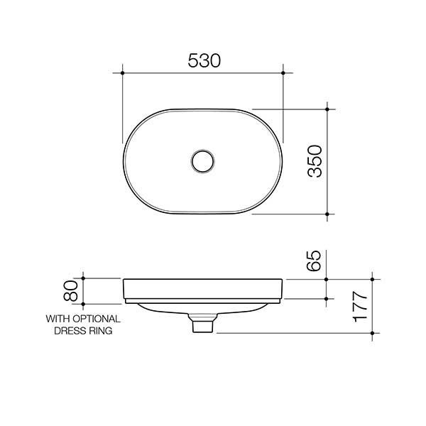 Caroma Liano II 530mm Pill Inset Basin - Matte Speckled  - The Blue Space