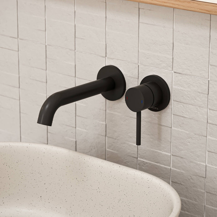 caroma liano ii lead free wall basin bath mixer set matte black  | The Blue Space