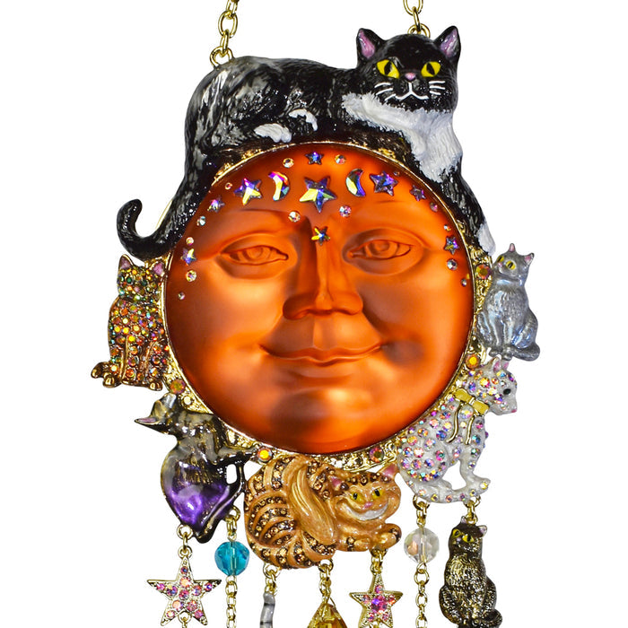 Cat Lovers Venus Seaview Moon Wind Chime (Goldtone/Copper)