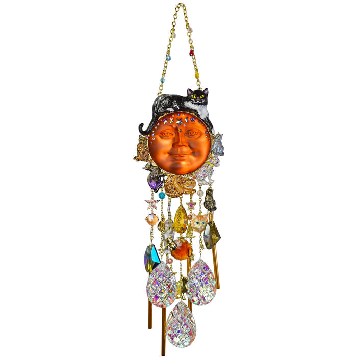 Cat Lovers Venus Seaview Moon Wind Chime (Goldtone/Copper)