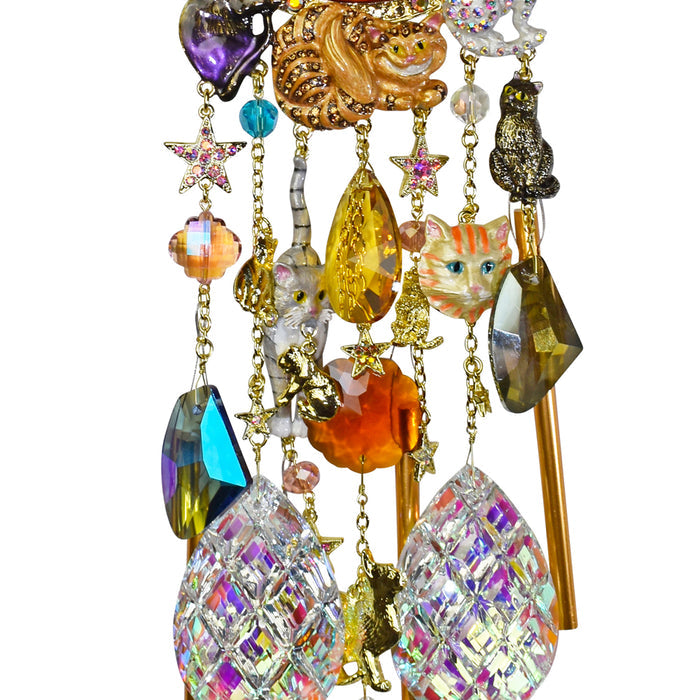 Cat Lovers Venus Seaview Moon Wind Chime (Goldtone/Copper)