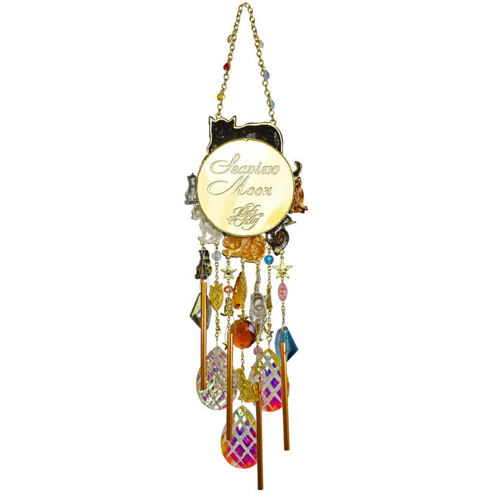Cat Lovers Venus Seaview Moon Wind Chime (Goldtone/Copper)