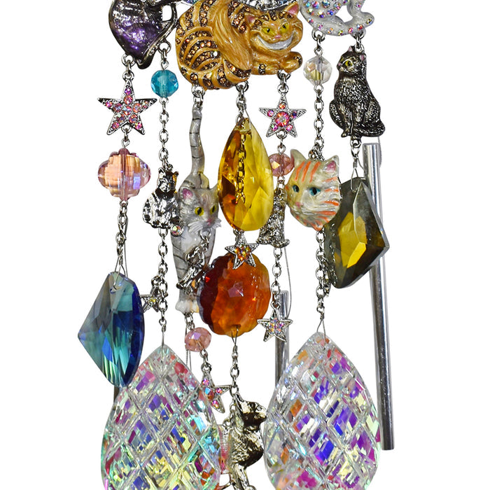 Cat Lovers Venus Seaview Moon Wind Chime (Silvertone/Lt. Sapphire)