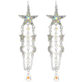 Celestial Goddess Leverback Earrings (Sterling Silvertone)