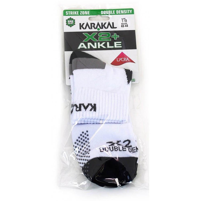 Chaussettes blanches Karakal double épaisseur X2+