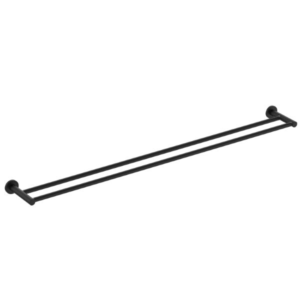 Clark Round Double Towel Rail - Matte Black