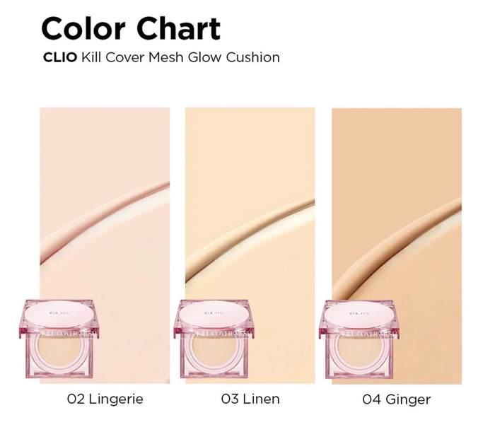 CLIO Kill Cover Mesh Glow Cushion With Refill SPF50+ PA++++ #02 Lingerie