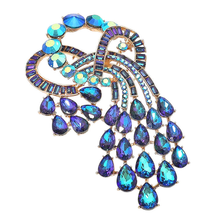 Cosmic Crystal Dream Brooch (Goldtone/Mystic Blue Sphinx)