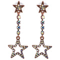 Cosmic Crystal Starlight Pierced Earrings (Copper Ox)