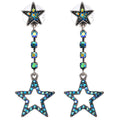 Cosmic Crystal Starlight Pierced Earrings (Silver Ox)