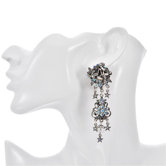 Couture Cupid Kiss Clip Earrings (Silver Ox)