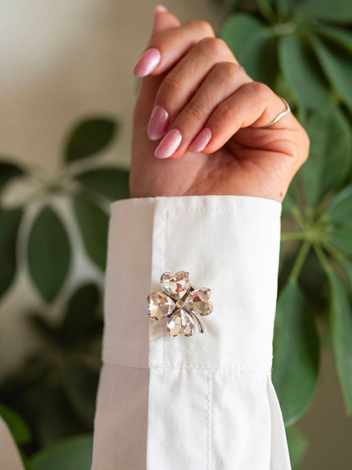 Crystal Clover Button Cover Set