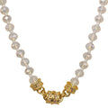 Crystal Goddess 8mm Beaded Interchangeable Magnetic Necklace (Goldtone/Cloud Opal)