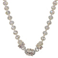 Crystal Goddess 8mm Beaded Interchangeable Magnetic Necklace (Sterling Silvertone/Cloud Opal)