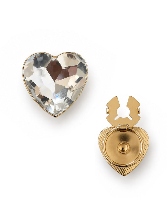 Crystal Heart Button Cover Set