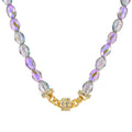 Crystal Light Magnetic Interchangeable Necklace (Goldtone/Violet)