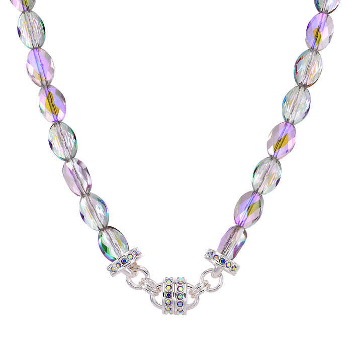 Crystal Light Magnetic Interchangeable Necklace (Sterling Silvertone/Violet)