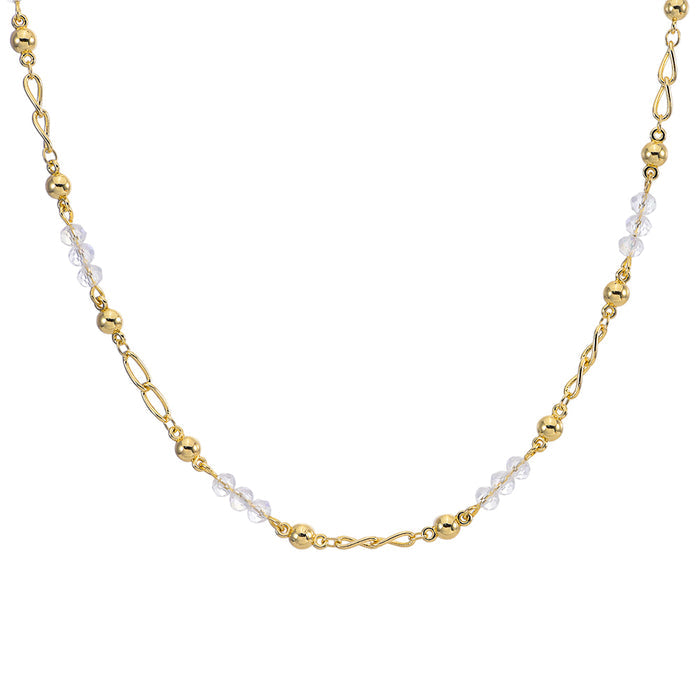 Crystal Monoco 18" Necklace (Goldtone/Crystal Aurora Borealis)