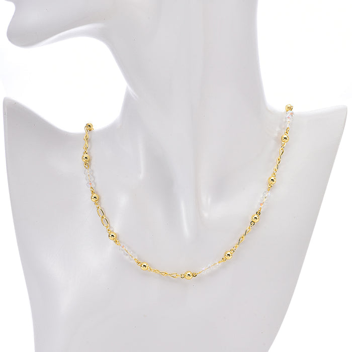 Crystal Monoco 18" Necklace (Goldtone/Crystal Aurora Borealis)