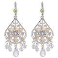 Crystal Snowflake Chandelier Leverback Earrings (Sterling Silvertone)