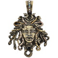 Crystal Vampire Medusa Foldover Pendant (Brass Ox)