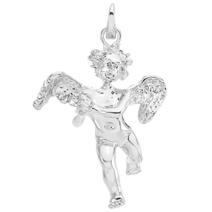 Cupid Angel Open Ring Charm (Sterling Silvertone)