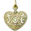 Dancing Diamond Heart Open Ring Charm (Goldtone)