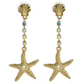 Dancing Starfish Pierced Earrings (Goldtone)
