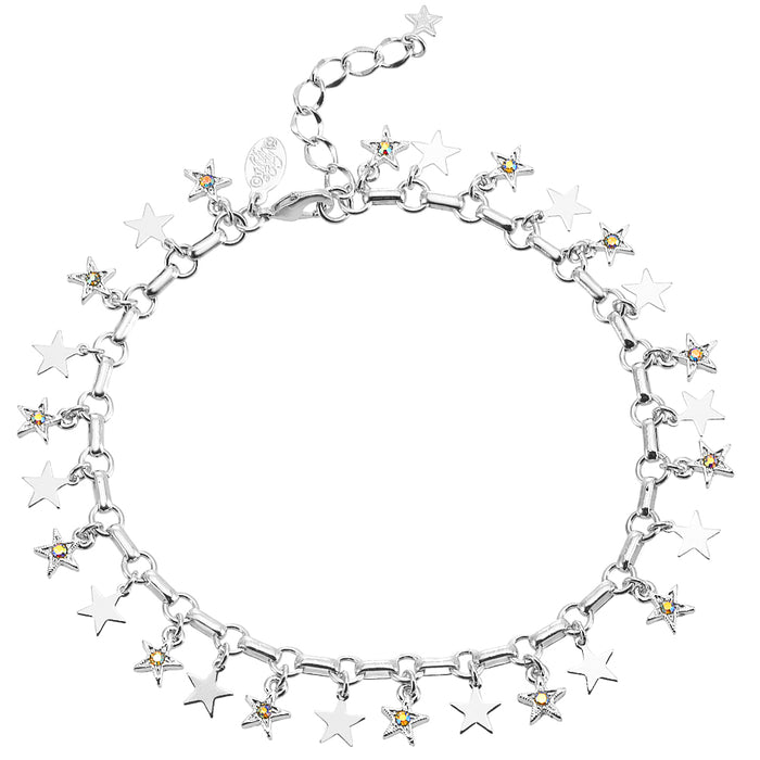 Dancing Starlight Anklet (Sterling Silvertone)