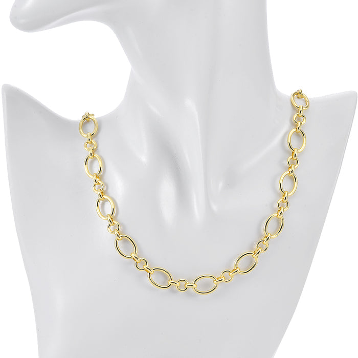 Diva Oval Link Necklace (Goldtone)