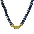 Divine Beaded 10mm Magnetic Interchangeable Necklace (Goldtone/Black Silk)