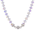 Divine Crystal Sparkle Crystal Magnetic Interchangeable Necklace (Sterling Silvertone/Crystal AB)